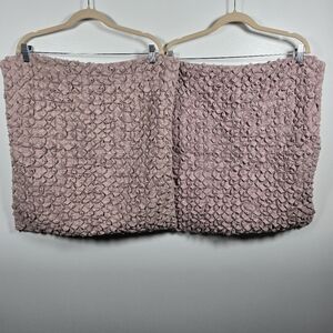 Shabby Chic Dusty Pink Cotton Canvas Ruffled Gathered 20x20 Square Pillow Covers